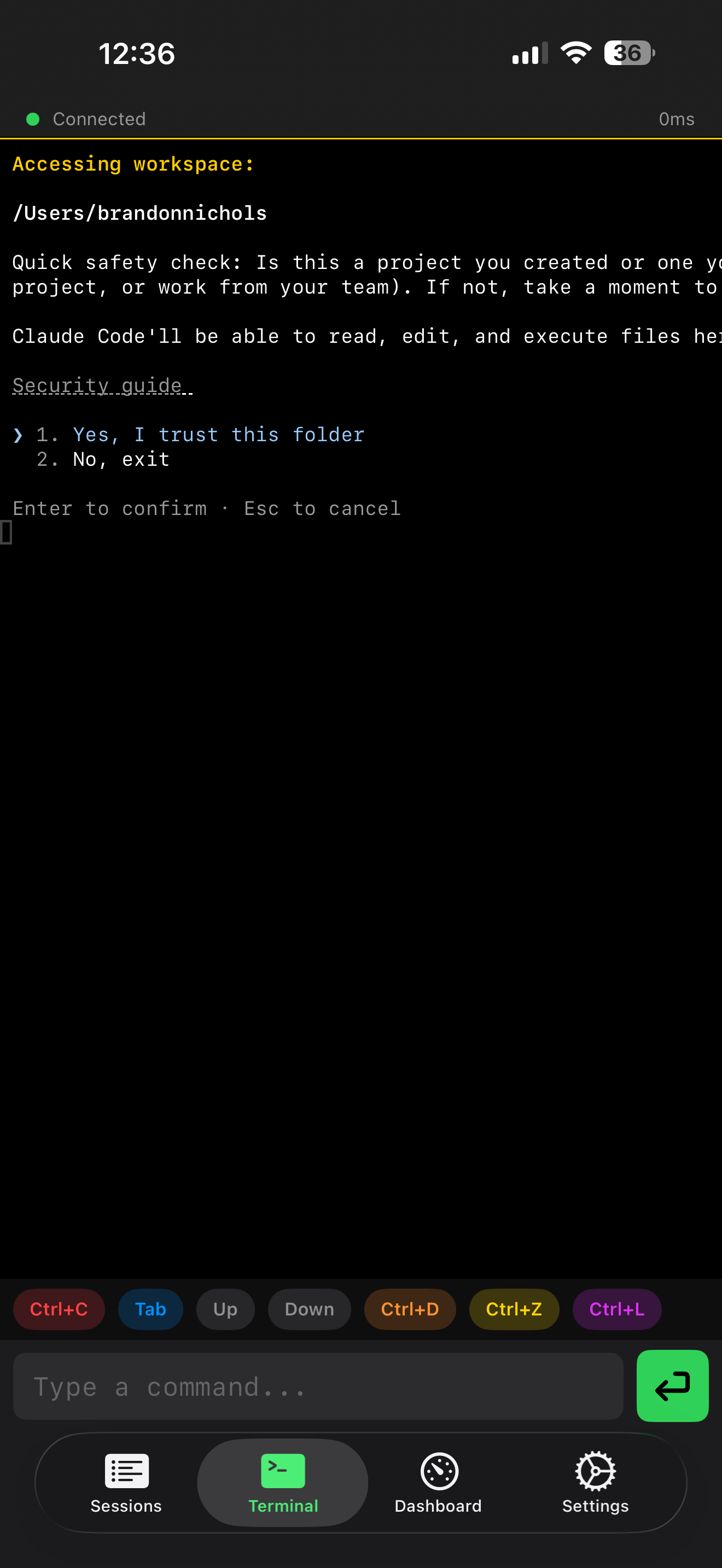 Forge I/O — Claude Code terminal session active